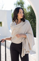 zestt Dreamsoft Travel Scarf, Wrap and Shawl, Organic Cotton, Birch