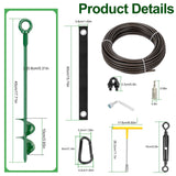 Fuuner Tree Stakes and Supports Kit, 3 Pack Spiral Tree Stakes with Straps & Turnbuckles, Tree Support Stakes for Leaning Trees and Young Trees