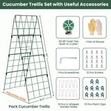 2 Pack Cucumber Trellis, 48"x16" Adjustable A-Frame Trellis for Climbing Plants, Metal Foldable Upgraded Vegetable Trellis for Raised Bed, Support for Tomatoes, Squash, Zucchini, Vegetables & Flowers