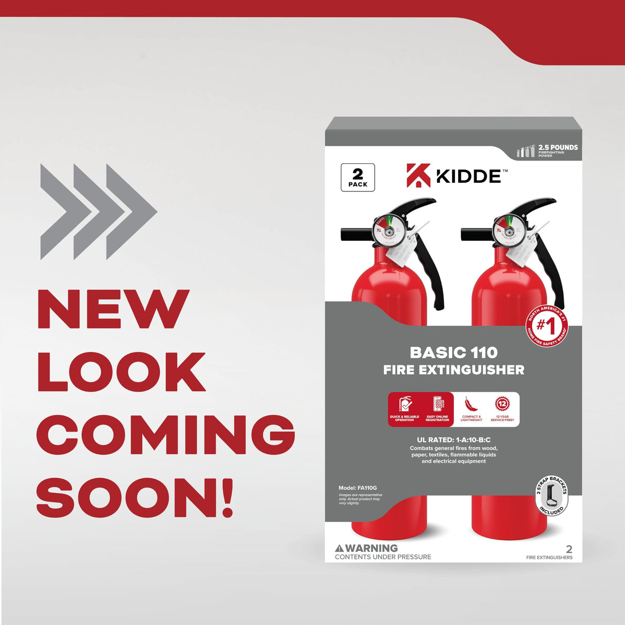 Kidde Multi Purpose Fire Extinguisher for Home, Office, Dorm, Residential, 1A10BC, 2 Pack, manual