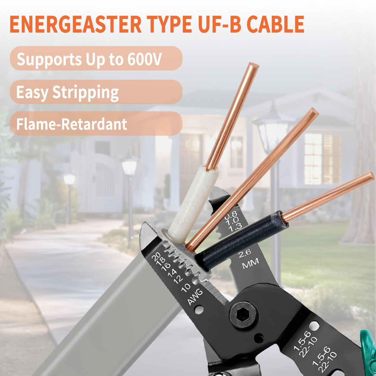 12/2 UF-B Wire 50 FT Pure Copper Direct Burial Cable, Sunlight & Moisture Resistant, Ideal for Outdoor Lighting & Pump Installations & Residential Indoor Electrical Projects