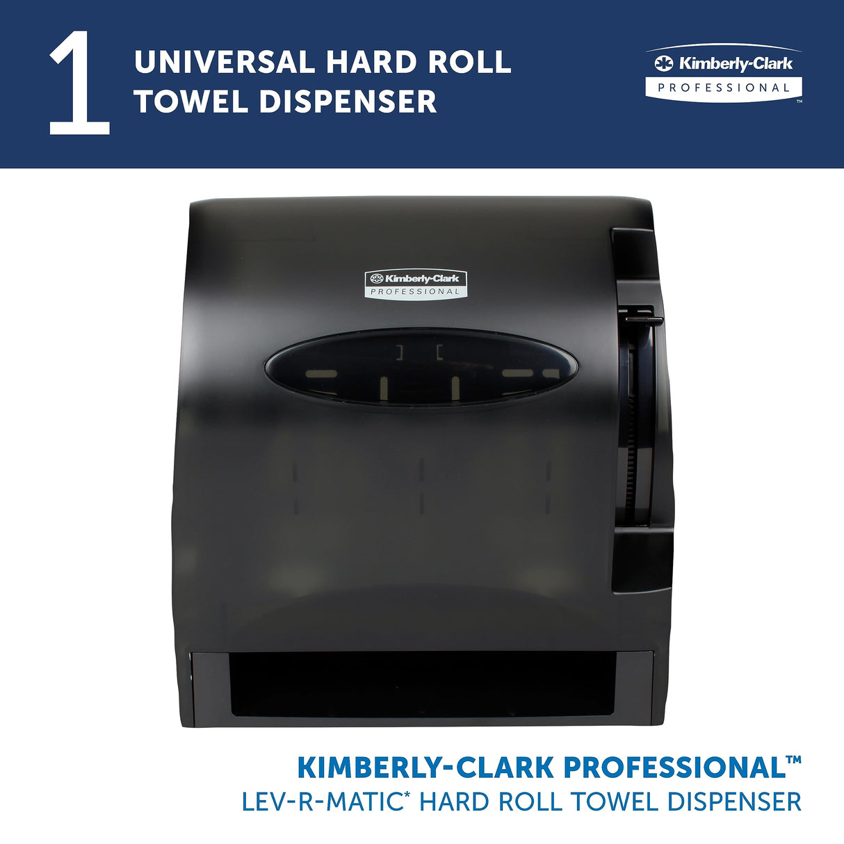 Kimberly Clark Professional Levermatic Roll Paper Towels Dispenser (09765), Manual, Smoke (Black)