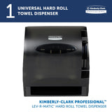 Kimberly Clark Professional Levermatic Roll Paper Towels Dispenser (09765), Manual, Smoke (Black)