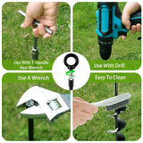 Fabulas Ground Anchors Screw in, 18 Inch Heavy Duty Swing Set Ground Anchor Kit 6 Pack, Spiral Earth Trampoline Stakes High Wind Metal Auger Stakes for Dog Sheds Tent Carports Camping