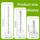 3 Pack 53.6" Spiral Plant Support Stakes, Adjustable Metal Pea Trellis for Climbing Plants, Garden Support Rings with 9 Extension Rods & 9 Ground Stakes for Potted Plants, Vegetables, Flowers,Peas