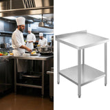 HXCFYP Stainless Steel Table Stainless Steel Table for Prep & Work 24 x 24 Inches with Backsplash and Knife Block for Restaurant, Home and Hotel