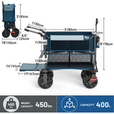 TIMBER RIDGE Push & Pull Double Decker Wagon, 400L Capacity & 450lb Load