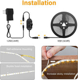 Onforu LED Strip Lights Warm White,32.8ft Dimmable 3000k Led Lights for Bedroom,Soft White Rope Light,2835 LEDs 12V Flexible Strip Tape Easter Lighting for Under Cabinet,Home,Kitchen,Bedroom,Christmas
