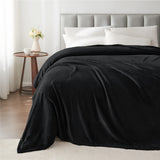 BEDELITE Fleece Blanket Soft Plush King Size Bed Blanket Black 108"x90"