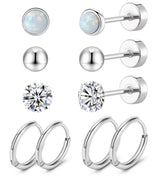 MJust G23 Titanium Earrings Set – Hypoallergenic Flat Back Studs & Hoops