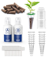 iDOO Seed Pods kit for Hydroponics System, with 12 Growth Sponges, 12 Grow Baskets, 12 Pod Labels, 12 Grow Domes, 2 Plant Food, Compatible with All Brands of Hydroponics Supplies