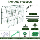 iGreely Cucumber Trellis for Raised Bed, U-Shape Garden Arch Metal Support for Climbing Plants, Metal Arch Vegetables Trellis, Plant Support for Vine (Green, 69.3" L×30" W×47.2" H)