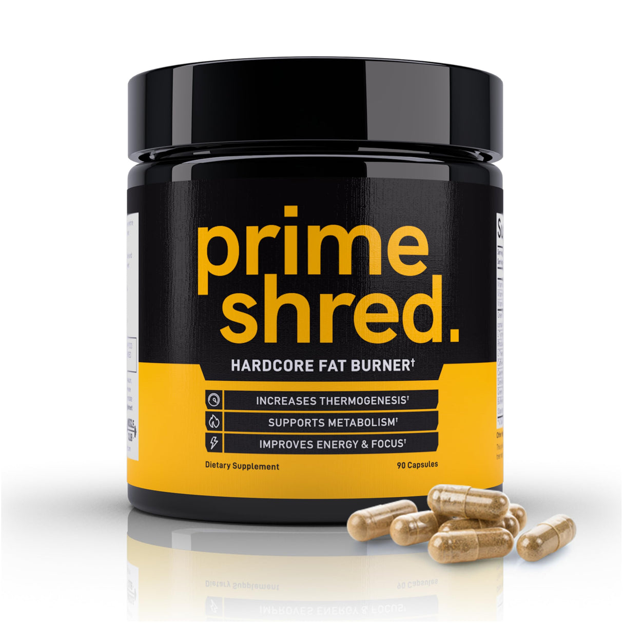PrimeShred: Fat Burner for Men, Natural Appetite Suppressant, Thermogenic Workout Metabolism Booster & Energy Supplement, Weight Management w/Green Tea, Caffeine L-Carnitine, Vegan & Soy-Free, 90 Caps