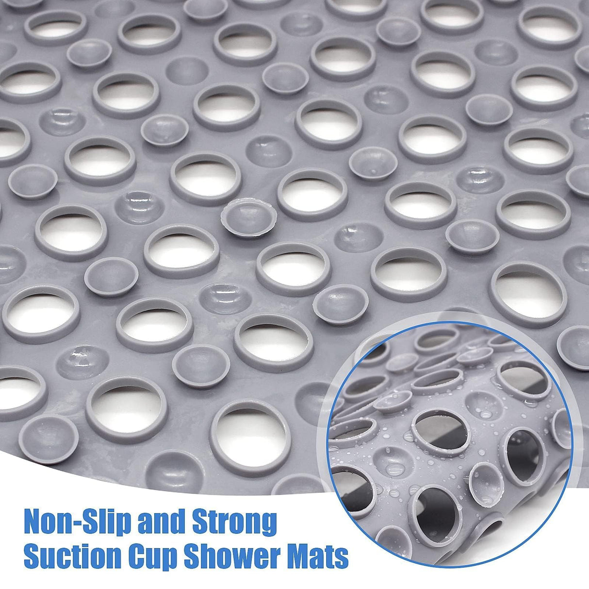 Large Shower Mats for Inside Shower,46×79 cm Anti Slip Bath Mat with Drain Holes,Bath Mat for Bathtub & Shower Cubicle | Easy Drain & Machine Washable 1