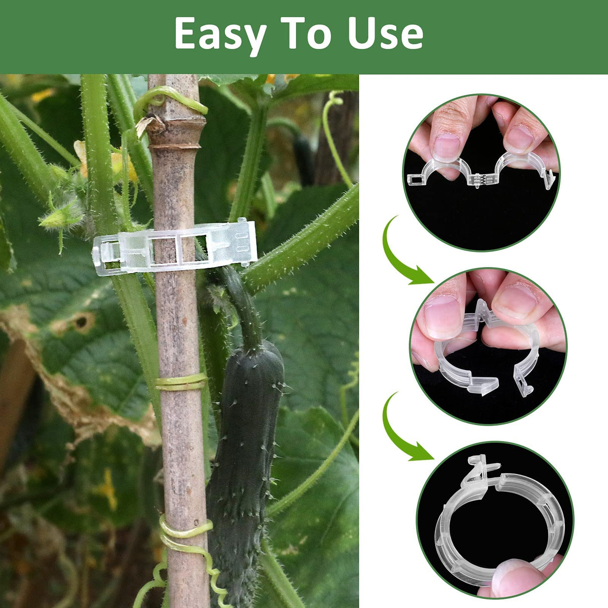 400 Pcs Plastic Trellis Plant Support Clips for Support, Grape and Tomato Vine, Vegetables Plants, Garden Clips to Grow Upright Makes Plants Healthier