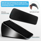 AIMAXINKE 2Pc Strongest Large Door Stop - Heavy Duty Tall Wedge Stoppers for Bottom, up to 2.6In Doorstop, Zinc Alloy and Silicone Made, Suits Any Heavy Door and Smooth Floor