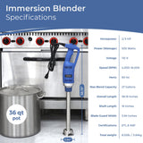 TK Commercial Immersion Blender, 500 Watt/.5 HP Variable Speed Motor, 16,000 RPM Heavy Duty with Performance Assurance - 16"