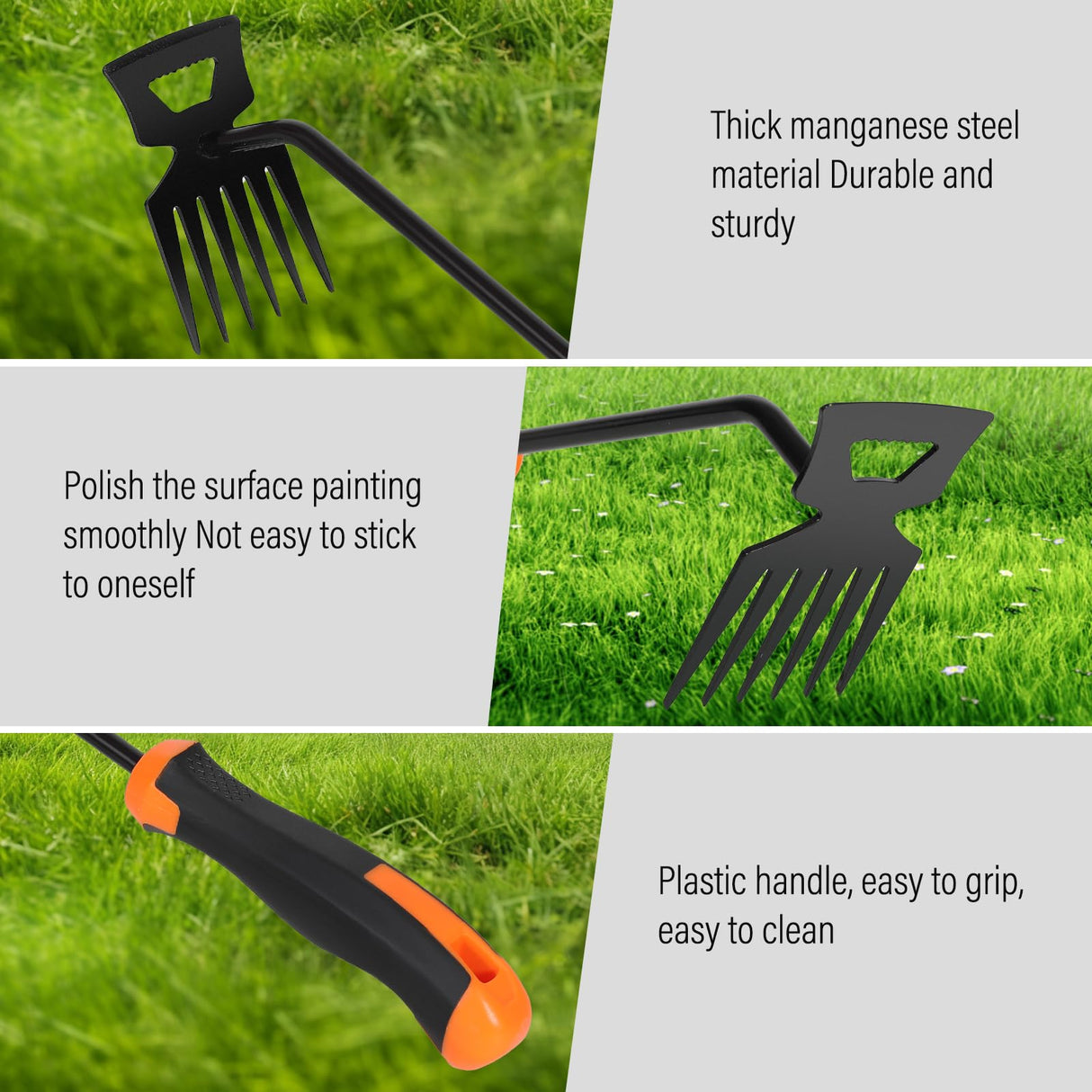 SIXCAR Weed Remover Tool,Portable Garden Weeder Tool,New Manganese Steel Weeding Tools,for Hand Weeder for Vegetable Gardening Backyard Farm Planting & Uprooting Weeding Tool (Rubber 6-Tooth)