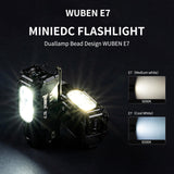 WUBEN E7 EDC Flashlight, 1800 Rechargeable Lumens Mini Flashlight, Super Bright Small Flashlight, 6 Modes IP68 Built-in Waterproof Handheld Flash Light for Emergencies Camping Hiking