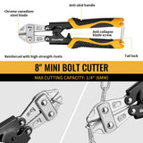 GRENPRO 3-Piece Bolt Cutter Pliers Set, 14" Heavy Duty Bolt Cutter, 8" Mini Wire Cutter, 8" Cable Cutter with Carrying Bag, Cr-V Blade for Metal, Key, Lock, Craft & Hard Wire, Screw, Chains Hand tool