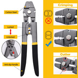 328ft Wire Rope Crimping Tool Kit, 1/16" Stainless Steel Wire Rope Cable with Aluminum Crimping Sleeves and Stainless Steel Thimbles for Railing, Decking, Picture Hanging
