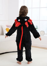 CuteOn Black-Red Axolotl Onesie Kids Animal Pajamas for Boys Girls Halloween Christmas Costume Cosplay Sleepwear Height for 140cm