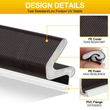 40 Feet Door Weather Stripping, Kerf Weather Stripping for Doors with Groove, Kerf Door Seal for Large Gap and Easy Installation(40, Brown)