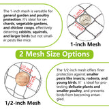 POYEE 20x20ft Bird Netting, 1/2 inch Mesh, Heavy Duty Garden Netting