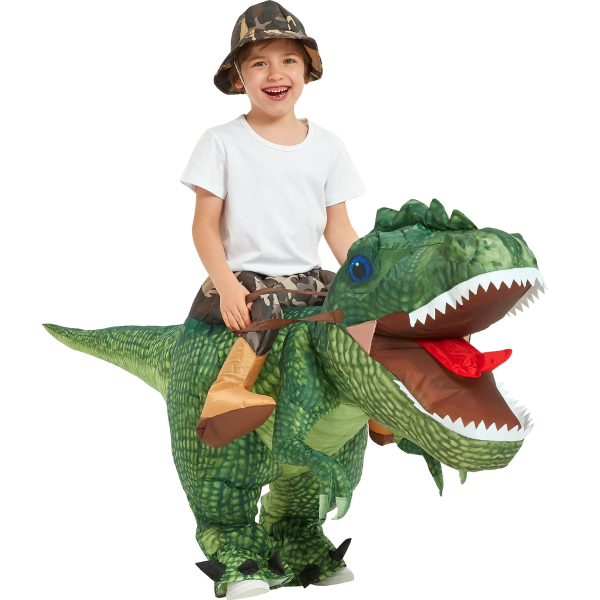 Inflatable Dinosaur Costume for Kids,Blow Up Halloween T Rex Suit (4-6Yrs)