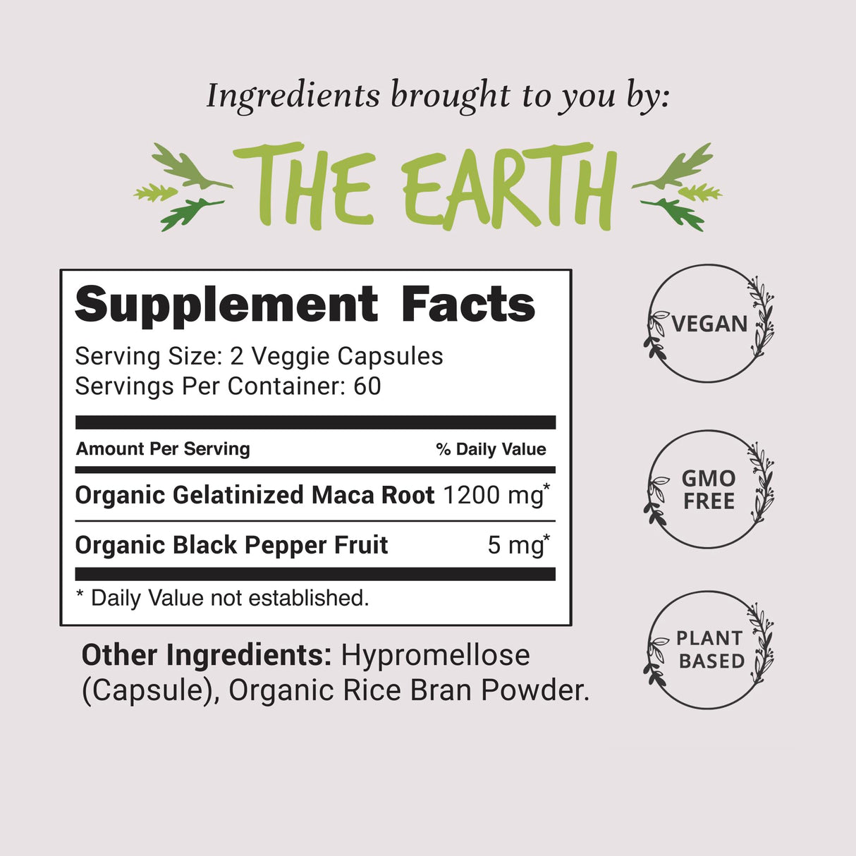 Organic Maca Root Capsules 1200 mg – Libido Booster for Women Fast Acting & Potent | Aphrodisiac Supplement | Energy Pills from Peru | Includes Black Pepper for High Absorption | Vegan, 120 Ct