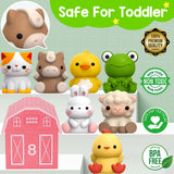 KMUYSL Toys for 1,2,3 Year Old Boys Girls, Farm Animals Toys Playset, Counting Skill, Color Matching, Christmas Birthday Easter Educational Gift for Baby Toddler Boys Girls Age 12-18 Months