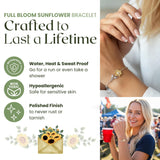 Love You This Much To My Daughter In Law 18k Gold Plated Sunflower Bracelet| Future Daughter in Law Birthday Gifts from Mother in Law | 6-7.5" Adjustable | Luxury Gift Box (Sunflower Bracelet)