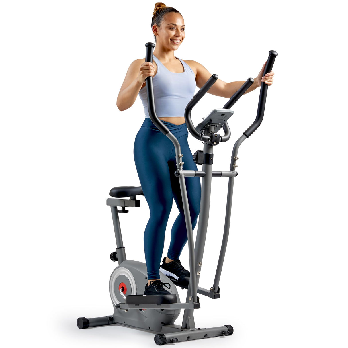 Sunny Health & Fitness Essential Smart 2-in-1 Cross Trainer Elliptical Bike, Magnetic Training Machine for Adult/Seniors Home Gym Cardio Exercises, Free SunnyFit App Bluetooth Connection - SF-E322004
