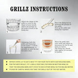 Custom Diamond Grillz for Men - Iced Out Detachable Gold & Silver Teeth Covers - Bling Hip Hop Mouth Jewelry (Silver)