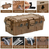 OUTDSPLY Medium Outdoor Electrical Box (11.6x5.2x4.1 inch), IP54 Waterproof Extension Cord Cover w/ 6 Cable Entry, Weatherproof Connection Box for Power Strip, Plug, Timer, Holiday Lights, Brown