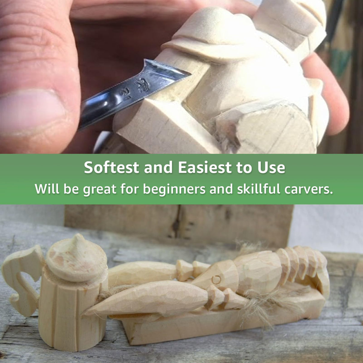 ACXFOND 2 Pack Unfinished Basswood Carving Blocks, 12x4x2Inch Large Bass Wood Blocks for Wood Carving for Home, Crafts, Class, Arts, Christmas DIY Supplies