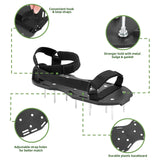 Ohuhu Lawn Aerator Shoes with Stainless Steel Shovel, Free-Installation Aerating Shoe with Hook&Loop Straps, Heavy Duty One-Size-Fits-All Spiked Aerating Sandals for Garden Grass