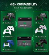 Controller Charger Station with 4x5520mWh Rechargeable Battery Compatible with One/Series X|S Controller | 4 Battery Covers, 2 for X1/X/S/Elite & 2 for Xbox Series S and X, Christmas Accessories