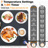 Mariocsa Warming Mat for Food, (XXXL 47"x15") Electric Food Warming Mat Tray, 450W Rapid Full Heating in 8s, 7 Adjustable Temp Settings & 1-8H Timer, Food Warmer Mat for Home, Buffets, Parties