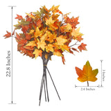 Grunyia 6Pcs Artificial Maple Leaves Branches Fake Fall Maple Shrubs for Thanksgiving Christmas Festival Garland Decoration