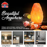 WBM Salt Lamp - USB Himalayan Salt Lamp with Touch Dimmer Control, Natural Pink Crystal, 5-7 lbs, Wooden Base, LED Bulb, Room Decor, Home Decor, Relaxation, Ambiance, Gift