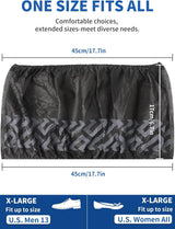 X-Large 50 Pack Shoe Covers Disposable Non-Slip, Black Non-Woven Fabric Boot Covers, Stretchable Fits Up to Size 13 US Men (Black, 100 Pack)