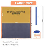 YMTLJHDSY 2 Moving Blankets 72x80in with 1 Elastic Rubber Band (196in Extendable to 400in) – Durable Quilted Moving Blanket-Heavy Duty Shipping Blankets (Total Weight 8.8 lbs,Black/Blue)