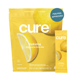 Cure Hydration | Plant-Based Electrolyte Drink Mix | No Added Sugar | FSA & HSA | Dehydration Relief Powder Made with Coconut Water | Non-GMO | Vegan | Pouch of 14 Packets - Lemonade
