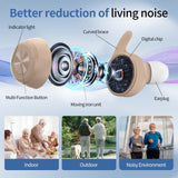 Hearing Aids for Seniors, OTC Hearing Aid Rechargeable with Noise Cancellation Adults, senior Invisible Hearing Amplifier With Portable Charging Case Premium Comfort Design(Beige)