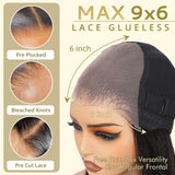 GUDOZO 14 Inch Human Hair Bob Wig - 9x6 Glueless HD Lace Front, Pre-Plucked, Pre-Cut, 200% Density Short Straight for Black Women