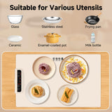 Food Warming Mat- Foldable Warming Mat for Food with Adjustable Temperature Control Time Moders Locking Function Electric Warming Tray for Parties,Home,Travel,Buffet Beige
