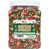 Christmas Sprinkles Bulk - 1.6 Pounds - Holiday Jimmies - Red White and Green Xmas Baking Toppings for Cookies, Cakes, Cupcakes, and More!