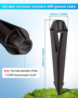 Noobibaba Landscape Lighting Stakes Replacement 1/2 NPT Thread Spike 5-Pack