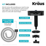 KRAUS CleanMate Glass Rinser for Kitchen Sink in Matte Black Color Finish, KGR-500MB